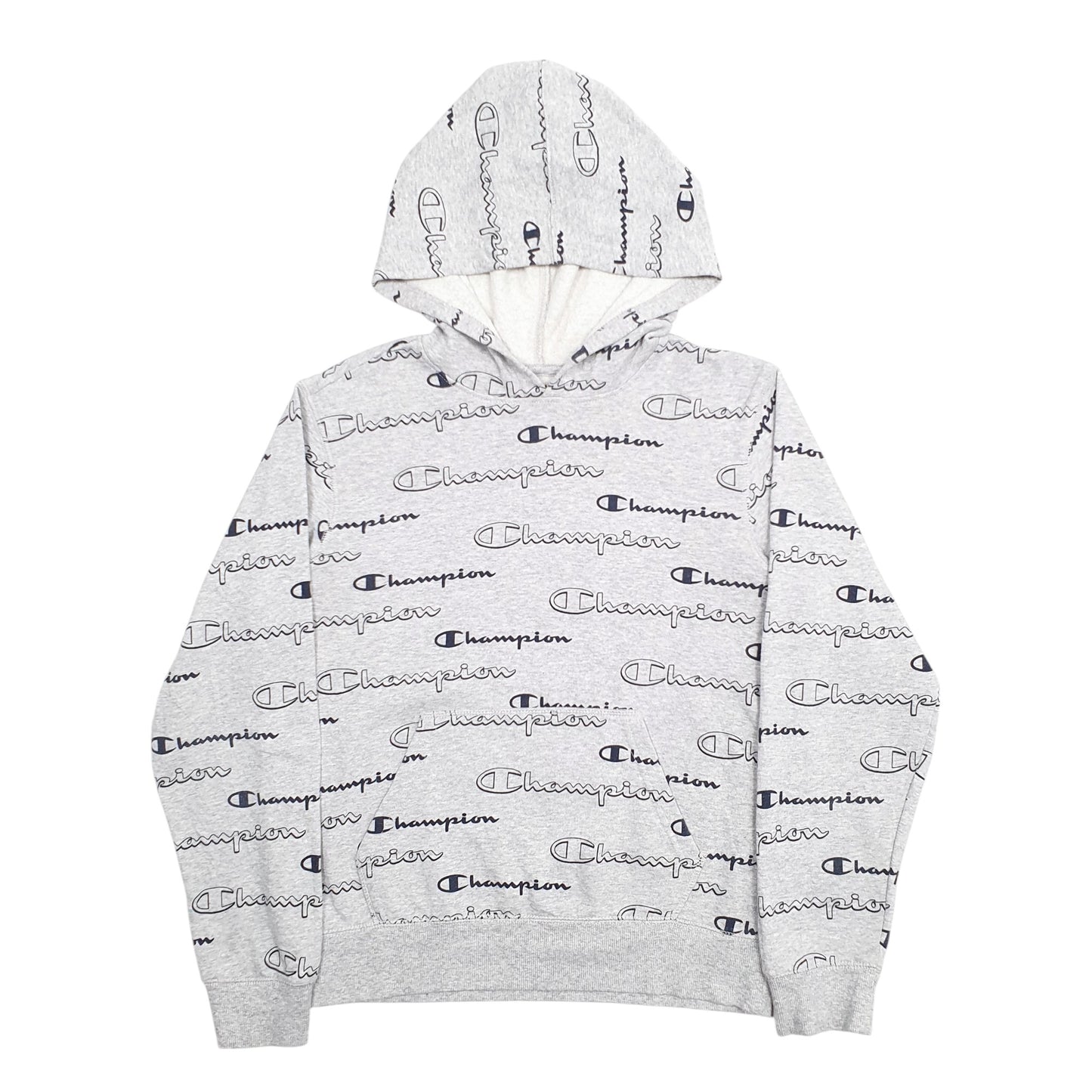 Womens Grey Champion Spellout Hoodie Jumper