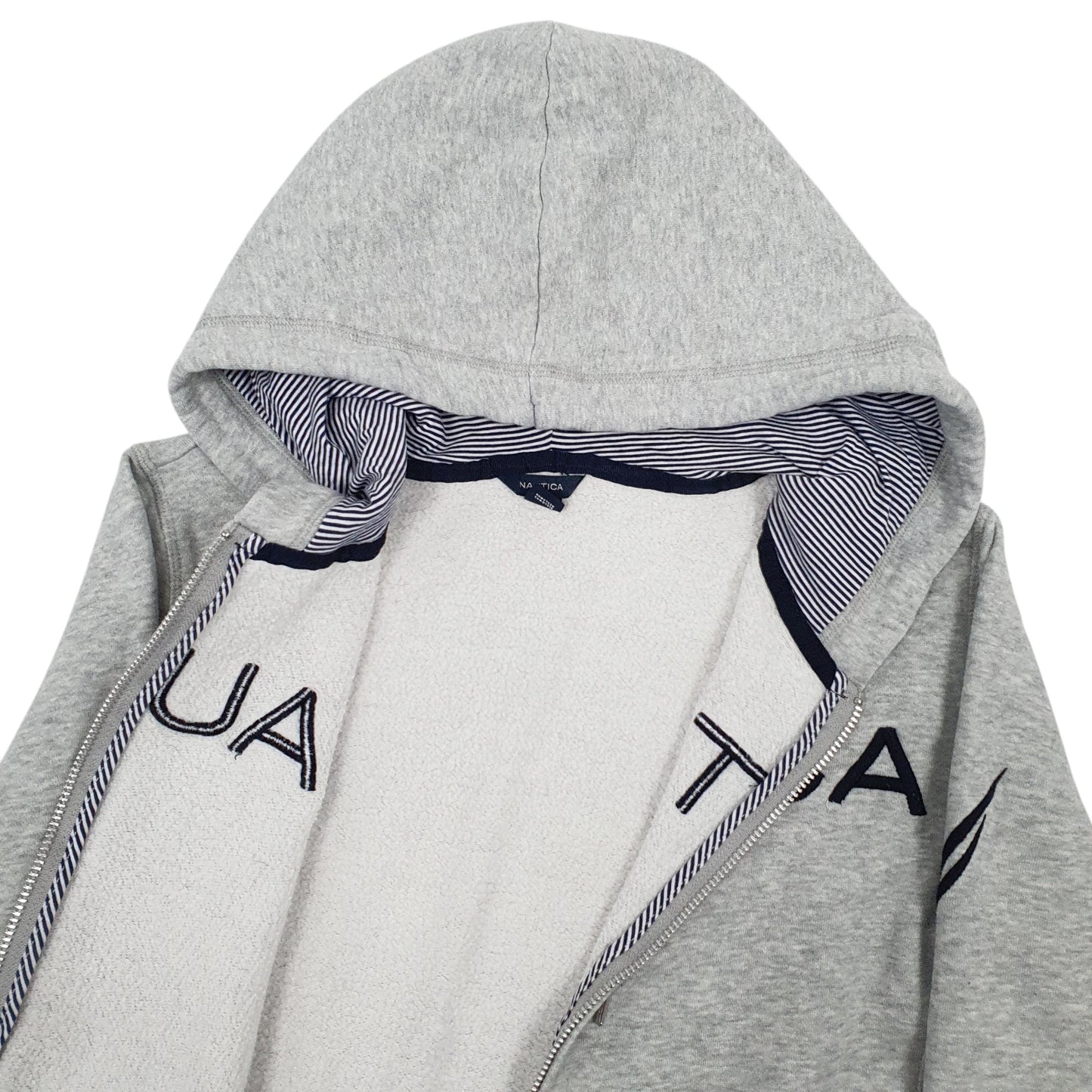 Womens Grey Nautica Spellout Full Zip Jumper