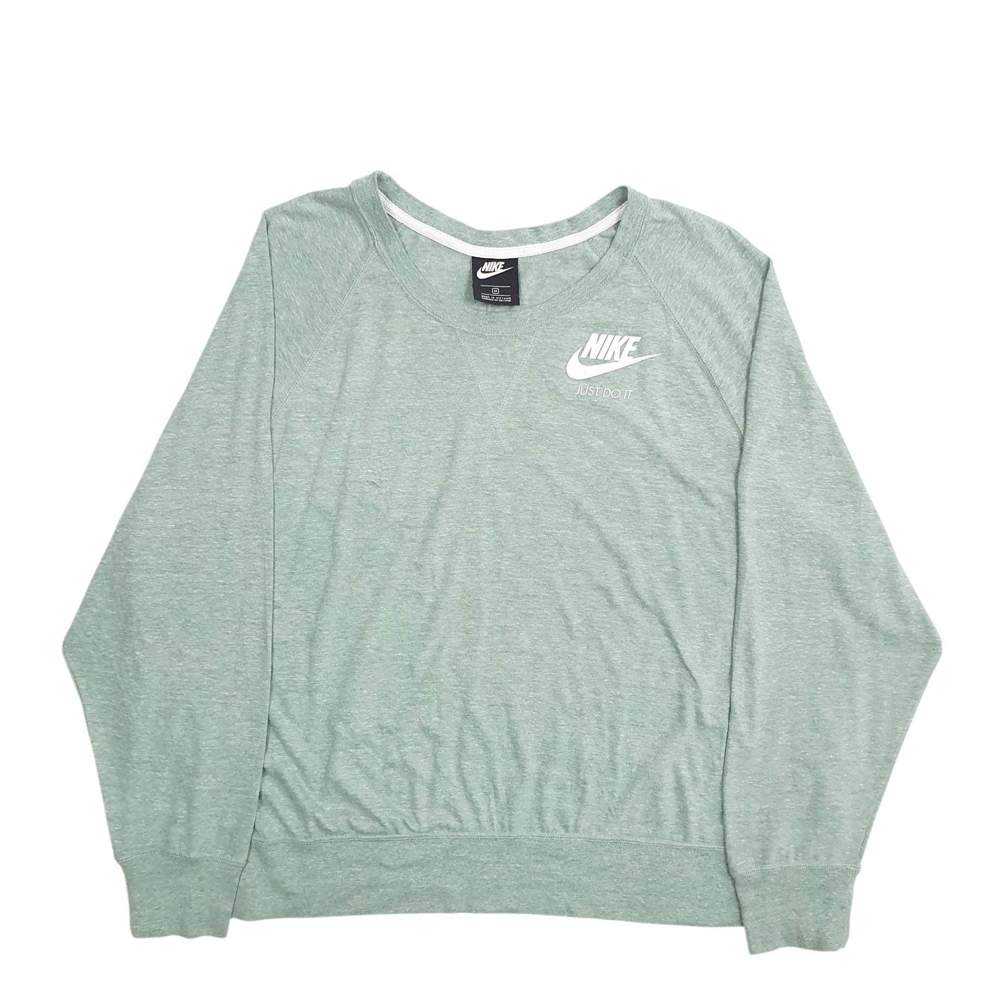 Womens Green Nike Just Do It Crewneck Jumper