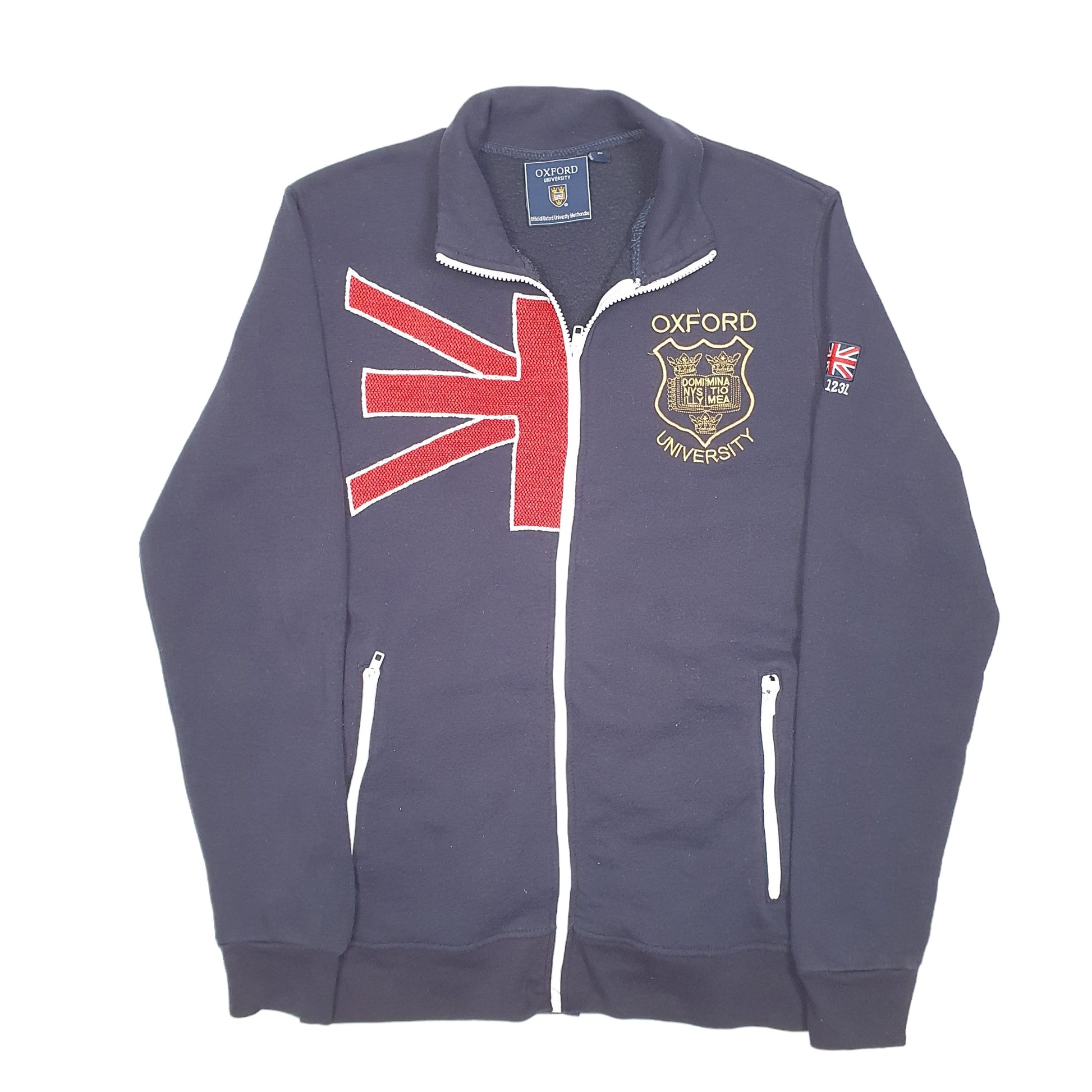 Womens Navy Oxford University Sweatshirt Track Top Rowing Full Zip Jumper