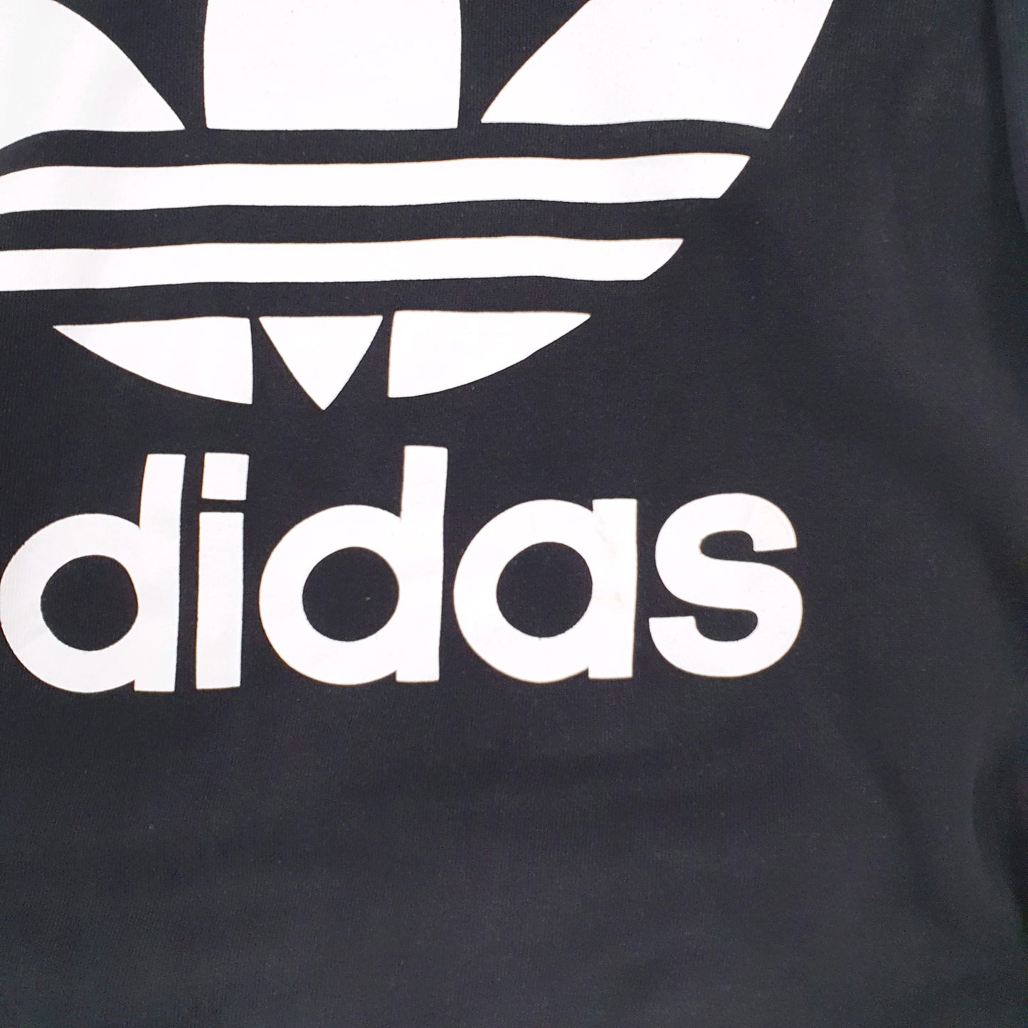 Womens Black Adidas Spellout Hoodie Jumper