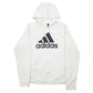 Mens White Adidas Spellout Hoodie Jumper