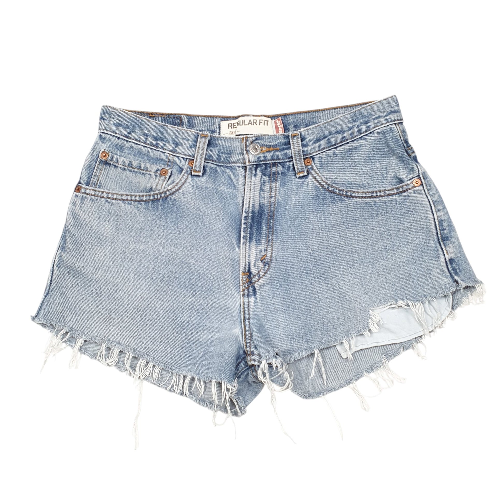 Womens Blue Levis Denim Jeans Jorts 505 Hot Pants Denim Shorts