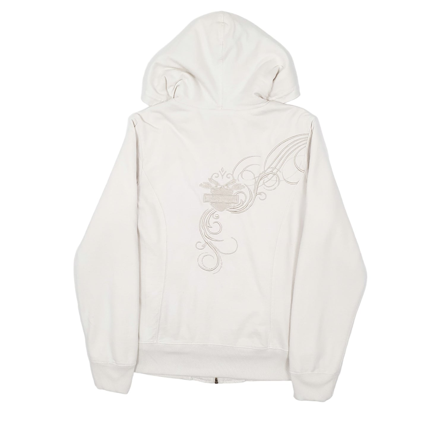 Womens White Harley Davidson  Full Zip Jumper