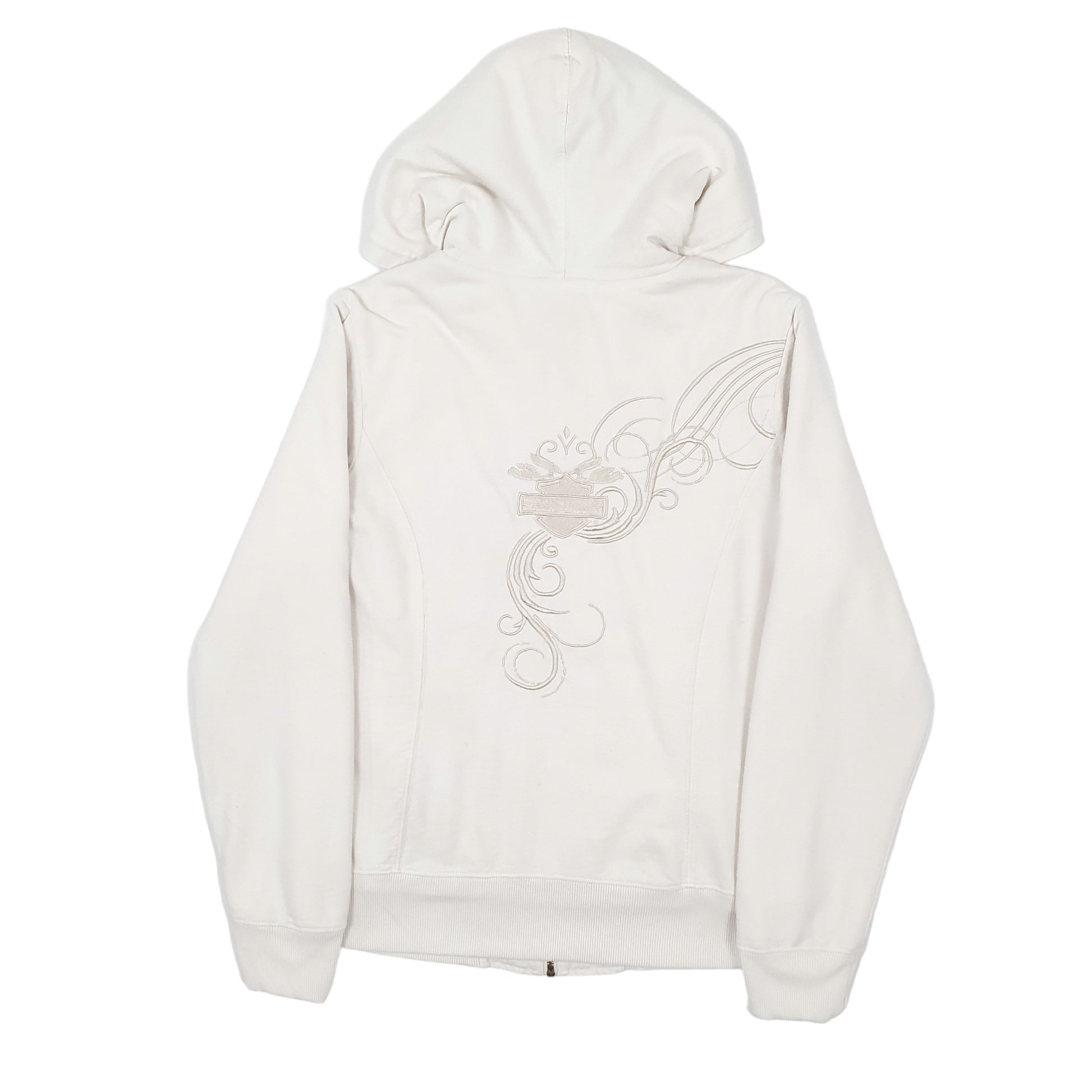 Womens White Harley Davidson  Full Zip Jumper