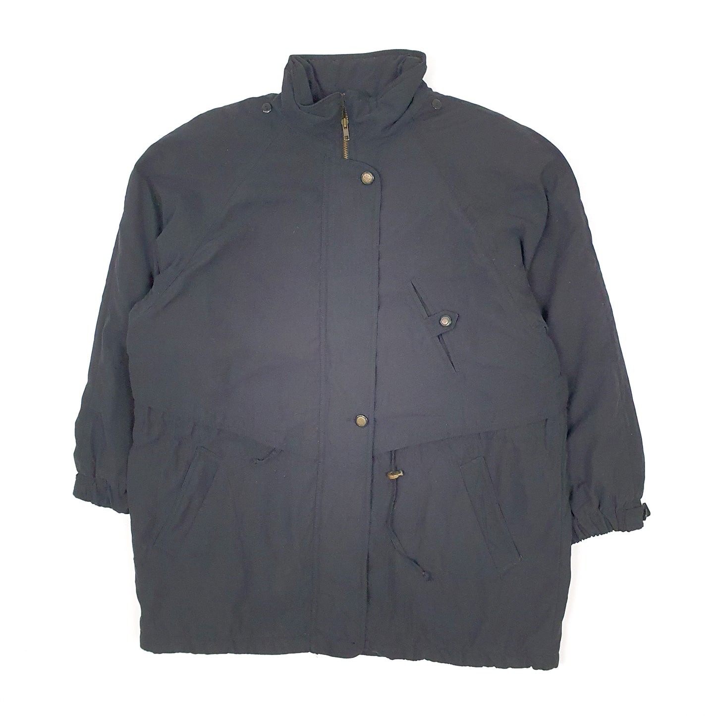 Mens Black Larry Levine Parka Trench Vintage 1990s  Coat