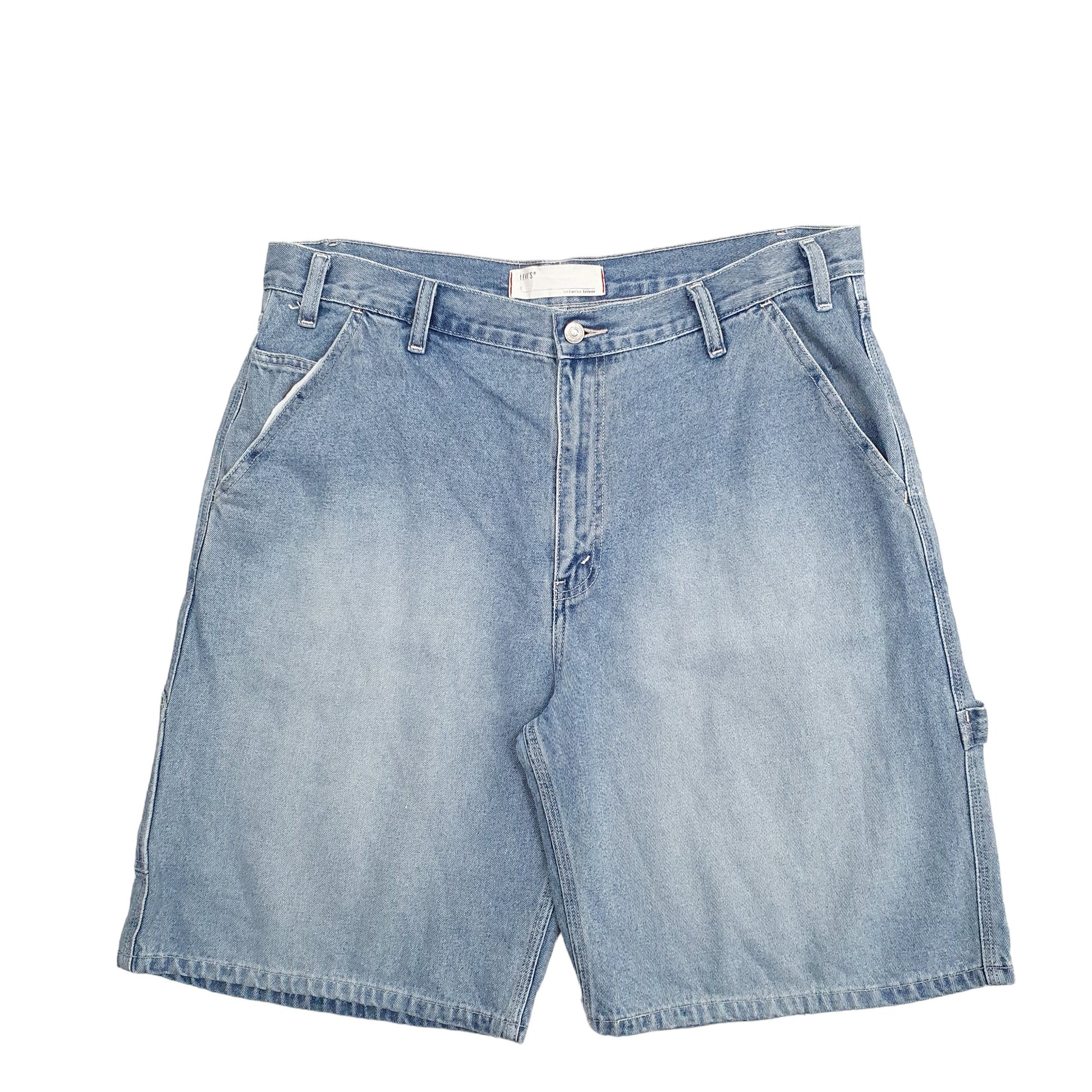 Mens Blue Levis Denim Jeans Jorts Carpenter Denim Shorts