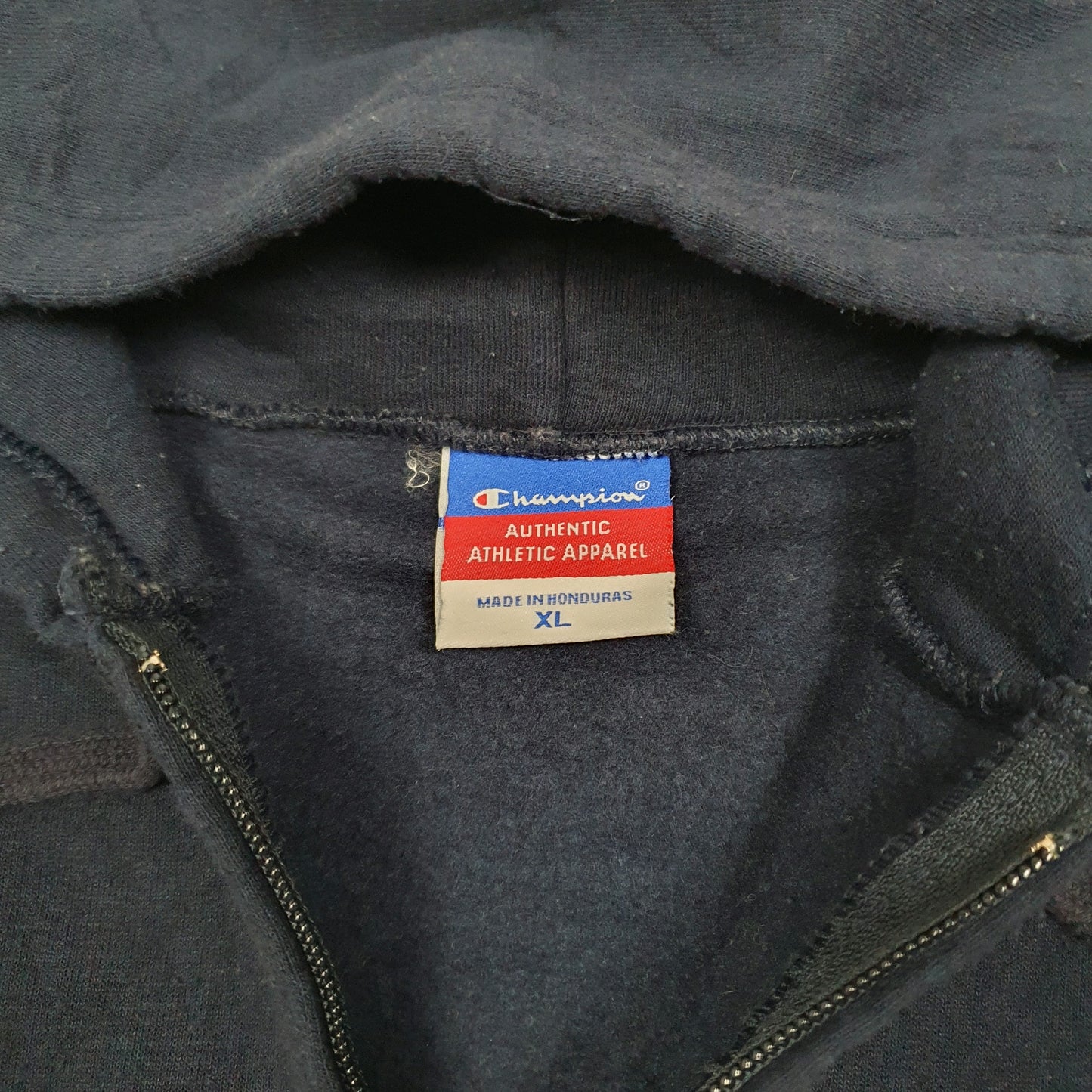 Mens Navy Champion UNC Bears College USA Spellout Football Hoodie Jumper