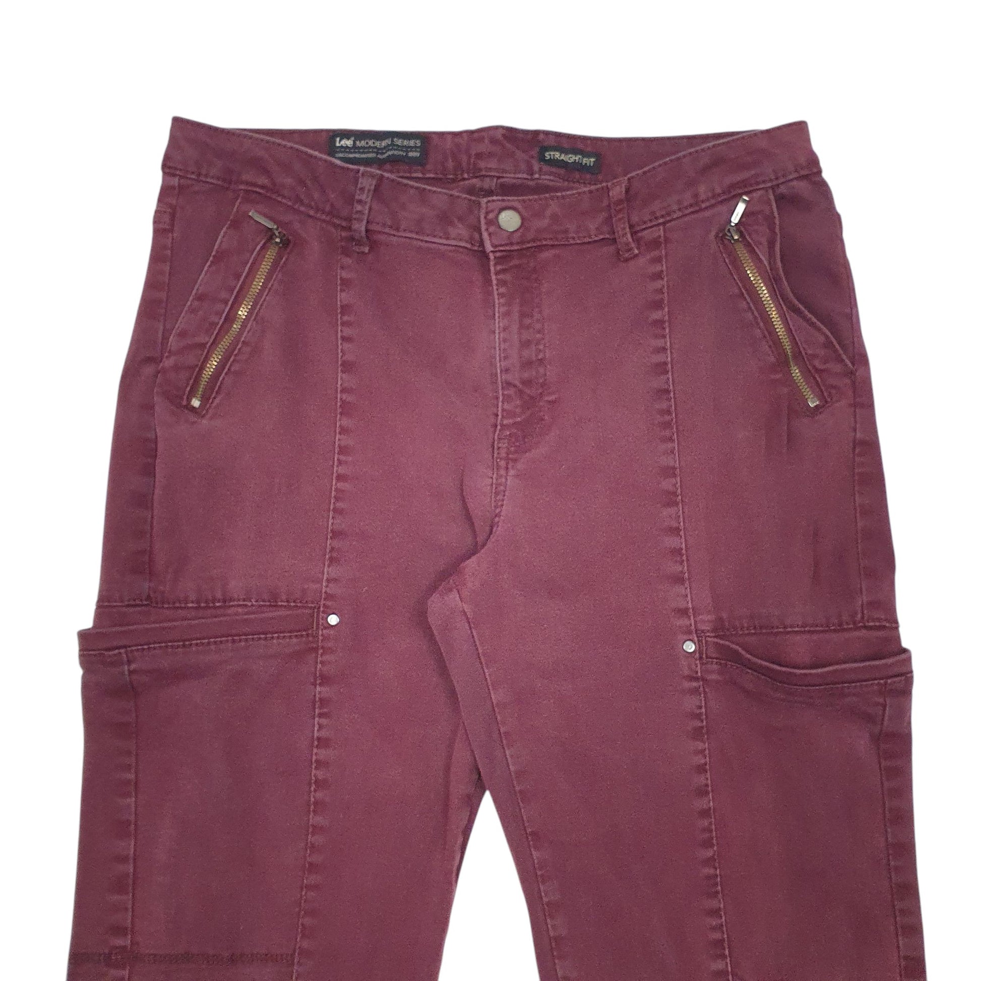 Womens Burgundy Lee  Modern Series JeansW33 L30