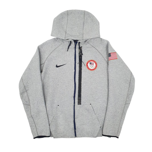 Mens Grey Nike Tech Fleece USA Olympic Team Full Zip Jumper