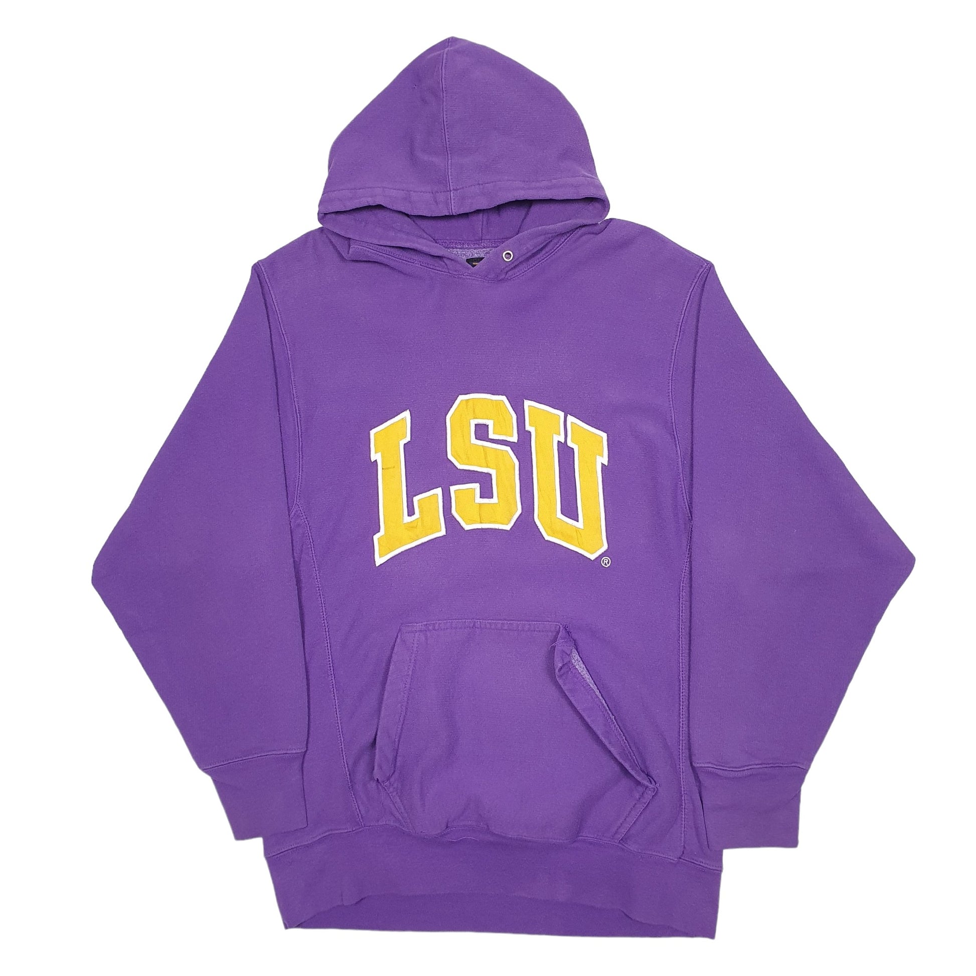 Mens Purple Steve & Barrys Reverse Weave Spellout Vintage Hoodie Jumper