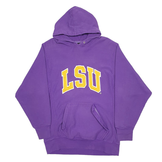 Mens Purple Steve & Barrys Reverse Weave Spellout Vintage Hoodie Jumper