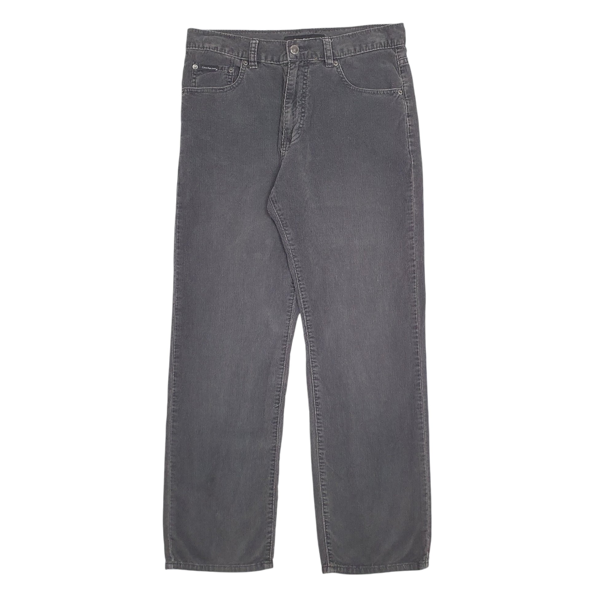Mens Grey Calvin Klein  Corduroy Trousers