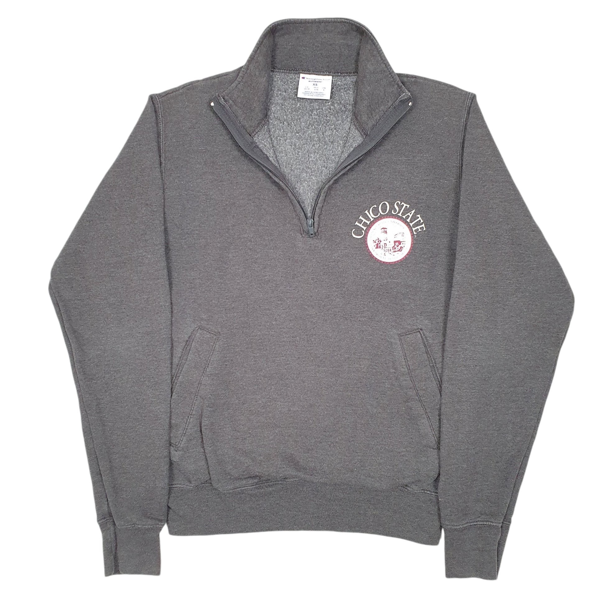 Mens Grey Champion Chico State University California USA Quarter Zip Jumper