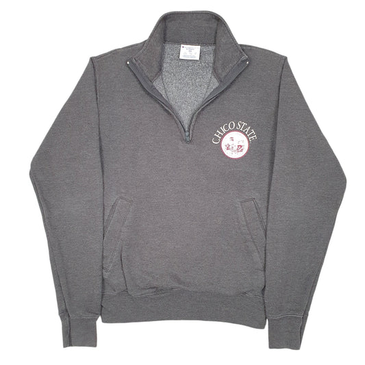 Mens Grey Champion Chico State University California USA Quarter Zip Jumper
