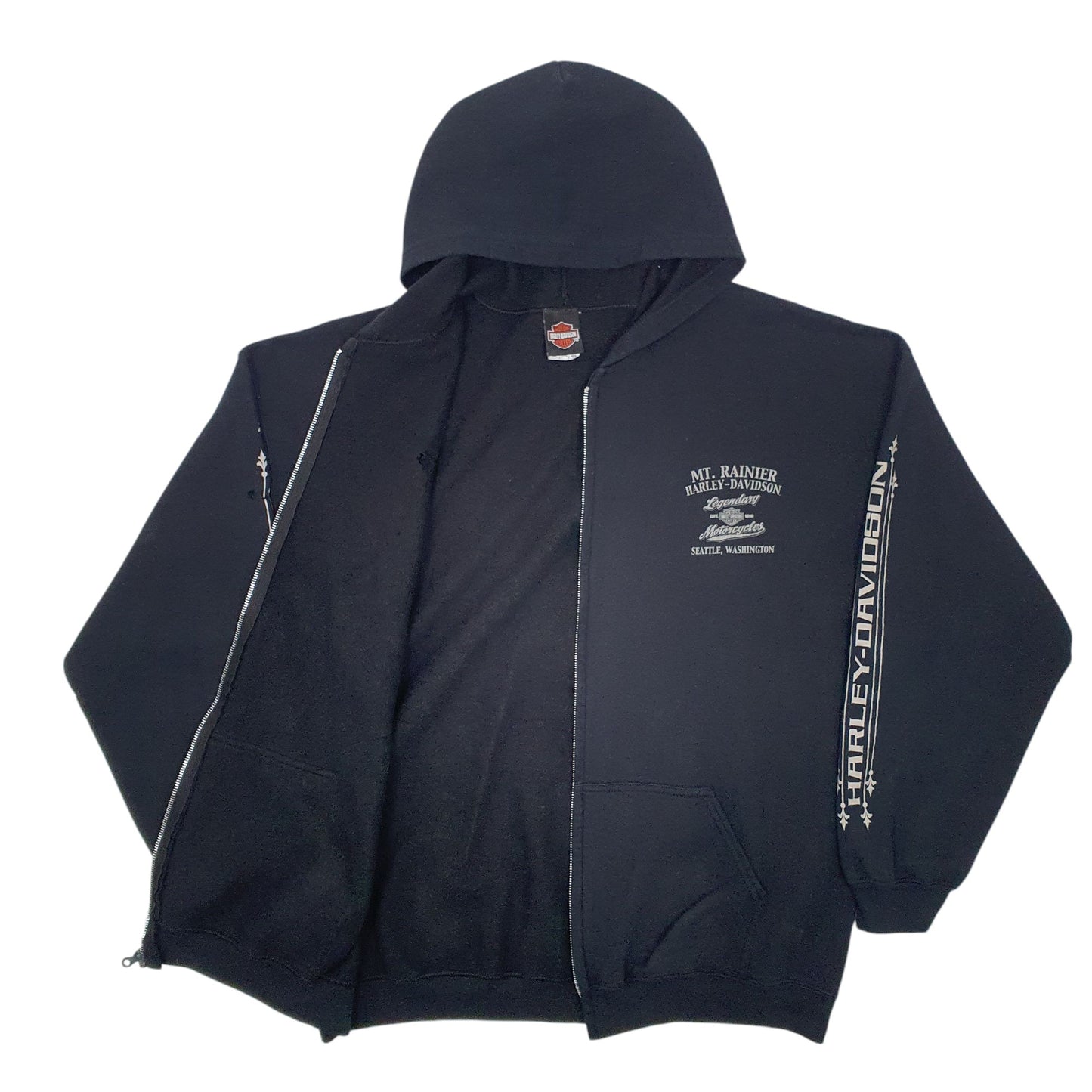 Mens Black Harley Davidson  Full Zip Jumper