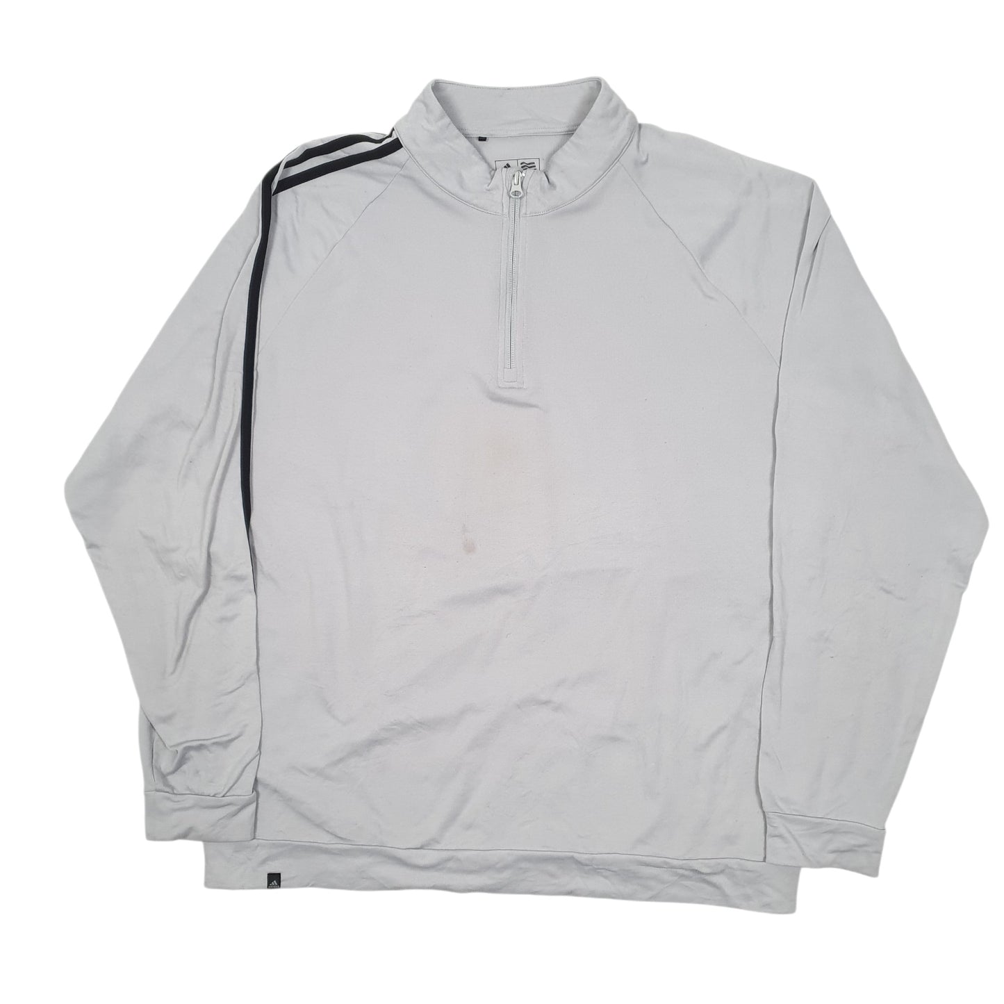 Mens Grey Adidas Active Wear Quarter Zip Jumper