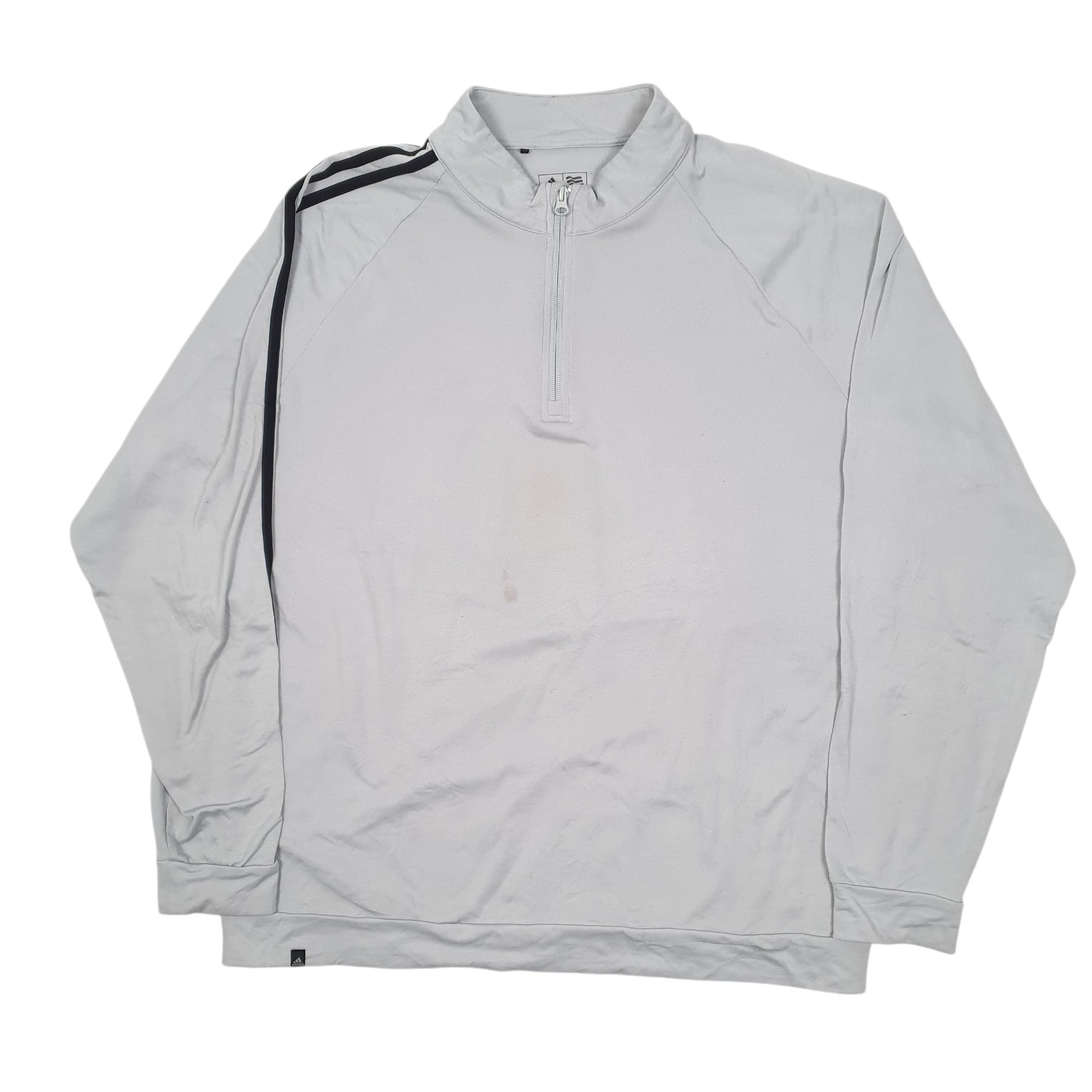 Mens Grey Adidas Active Wear Quarter Zip Jumper