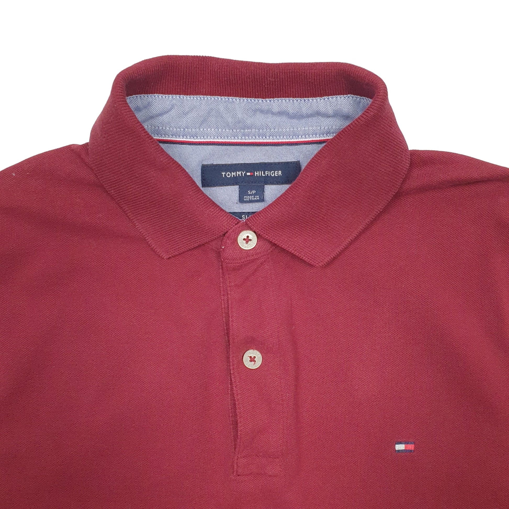 Mens Burgundy Tommy Hilfiger  Short Sleeve Polo Shirt