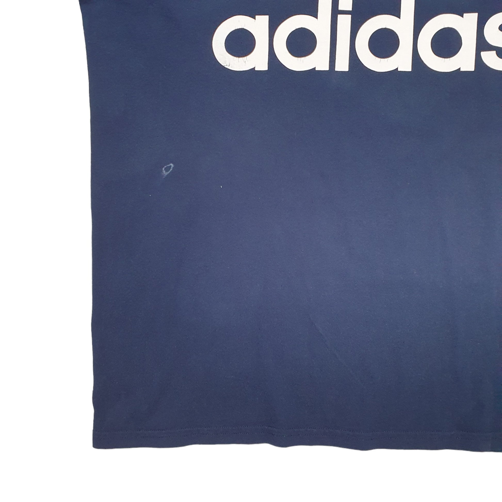 Mens Blue Adidas Spellout Short Sleeve T Shirt