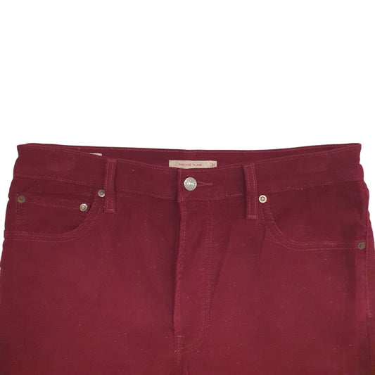 Womens Burgundy Levis Ribcage Corduroy Trousers