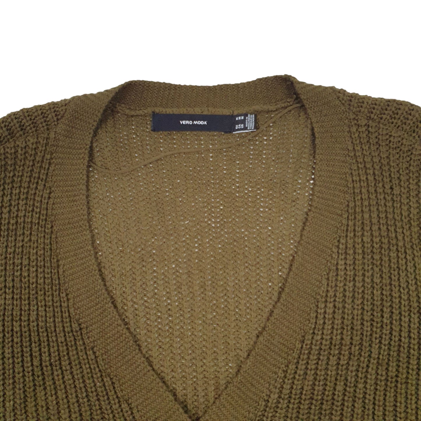 Womens Khaki Vero Moda Knit Cardigan Jumper