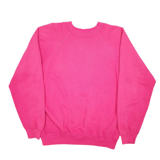 Womens Pink Hanes Vintage Raglan Made In USA 90s Crewneck Jumper