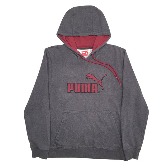 Mens Grey Puma Spellout Hoodie Jumper