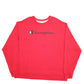 Mens Red Champion Spellout Crewneck Jumper