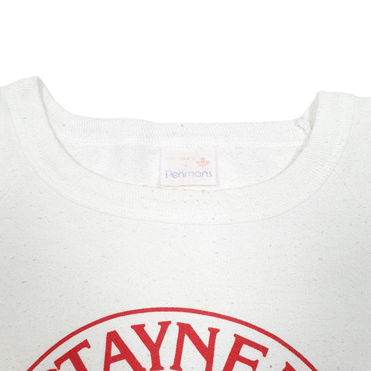 Mens White Penmans Vintage 80s 1989 Raglan Ontario Canada Sweat Crewneck Jumper