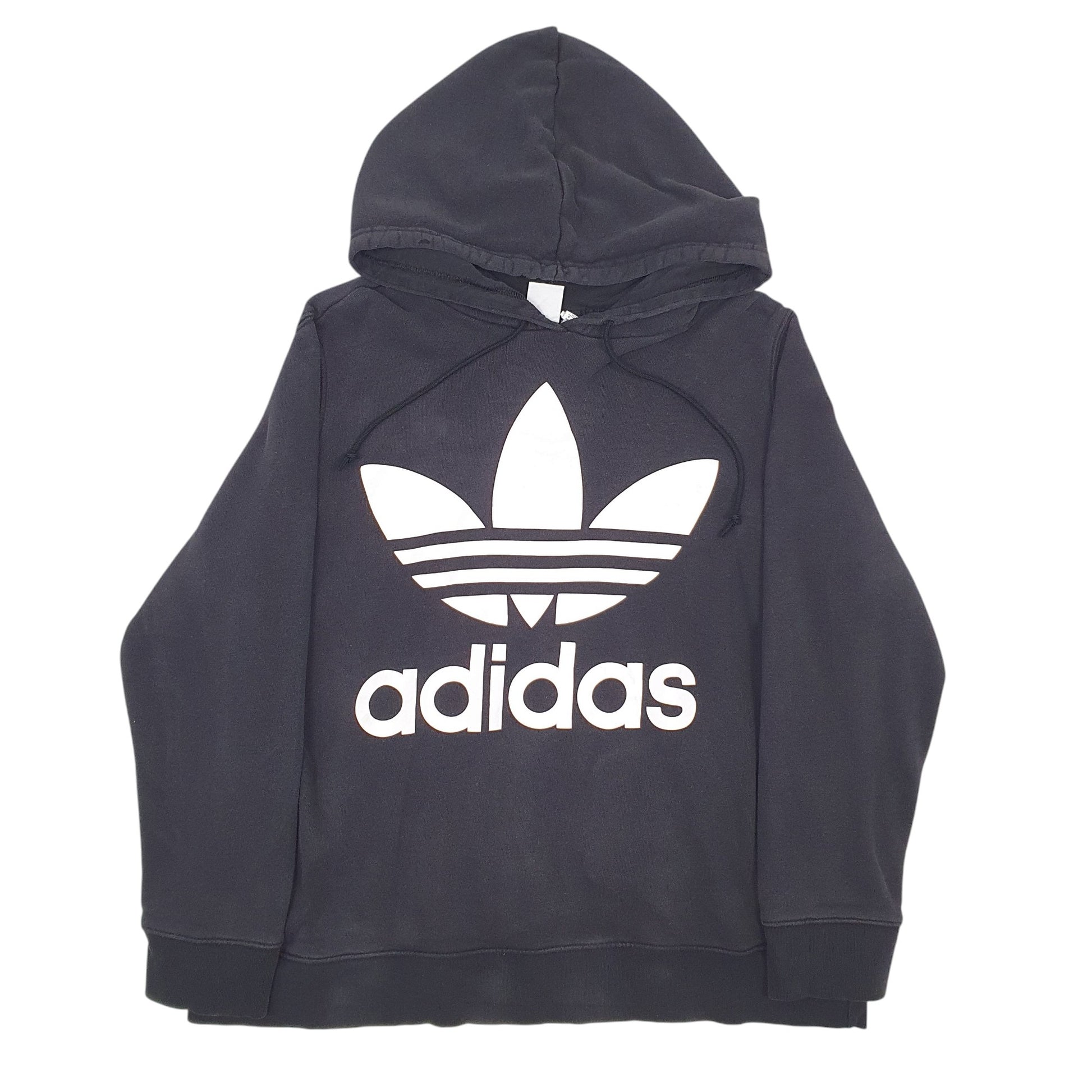 Womens Black Adidas Spellout Hoodie Jumper