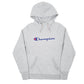 Mens Grey Champion Spellout Hoodie Jumper