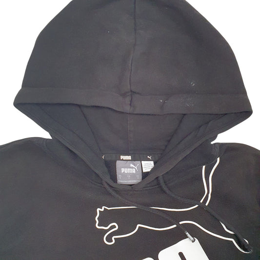 Mens Black Puma Spellout Hoodie Jumper
