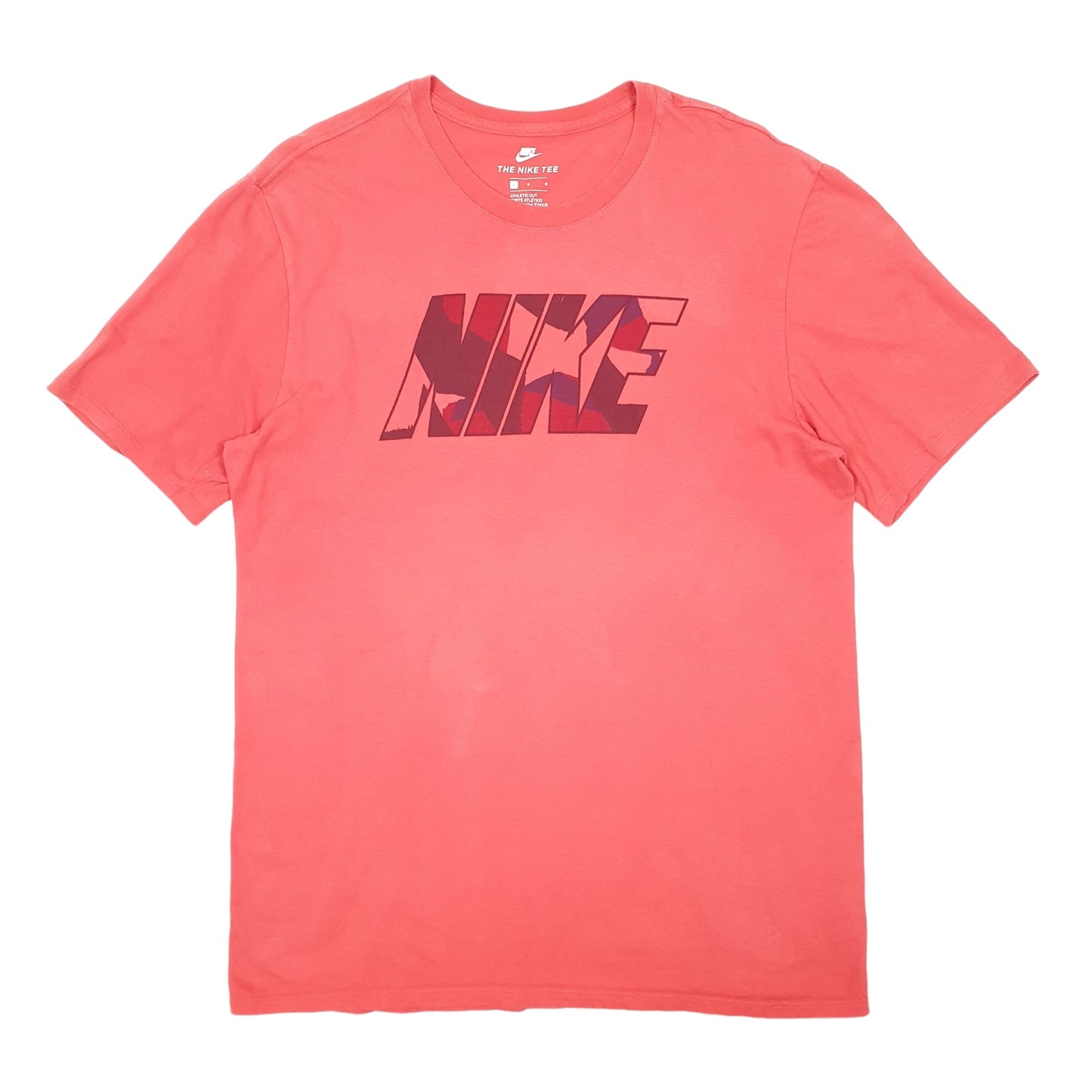 Mens Red Nike Spellout Short Sleeve T Shirt
