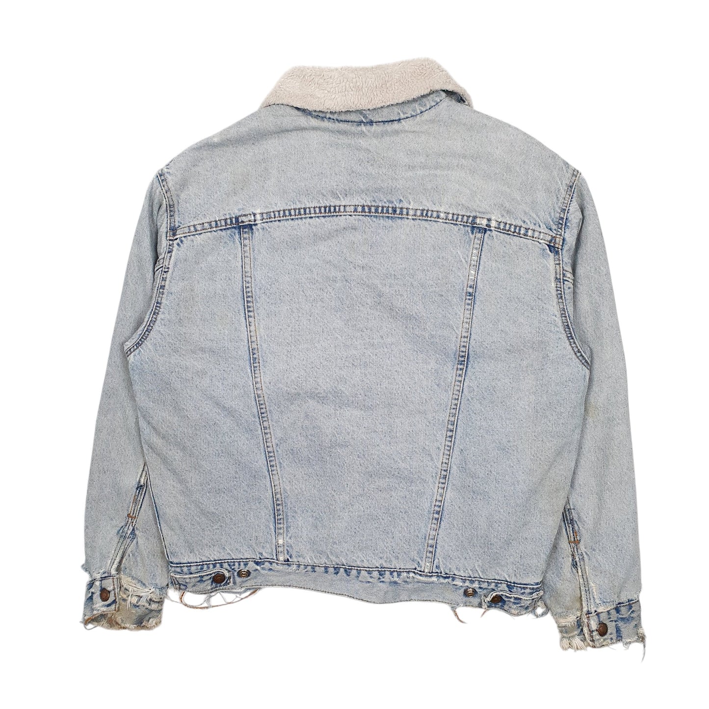 Mens Blue Levis Sherpa Vintage 90s Made In USA  Coat