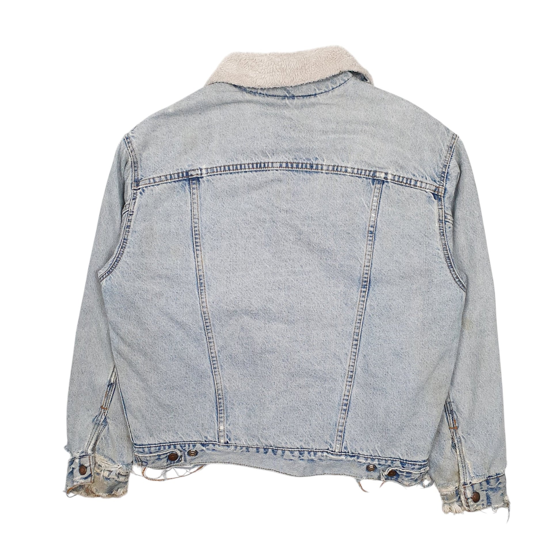 Mens Blue Levis Sherpa Vintage 90s Made In USA  Coat