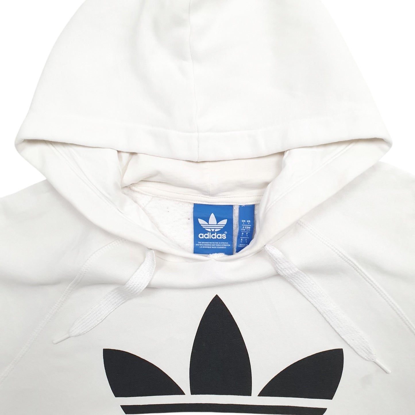 Mens White Adidas Spellout Hoodie Jumper