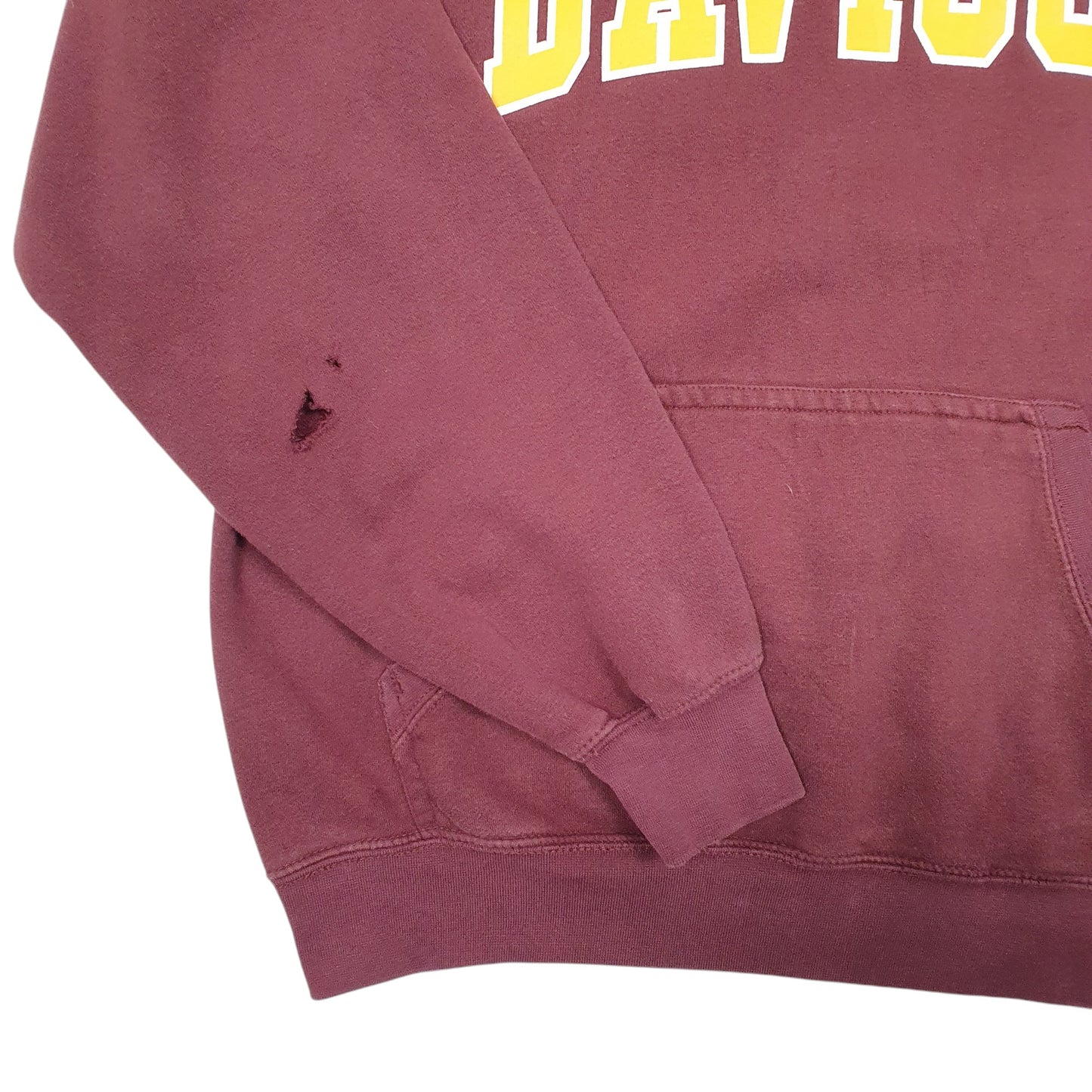 Mens Burgundy Gear For Sports Davison Spellout College USA Hoodie Jumper