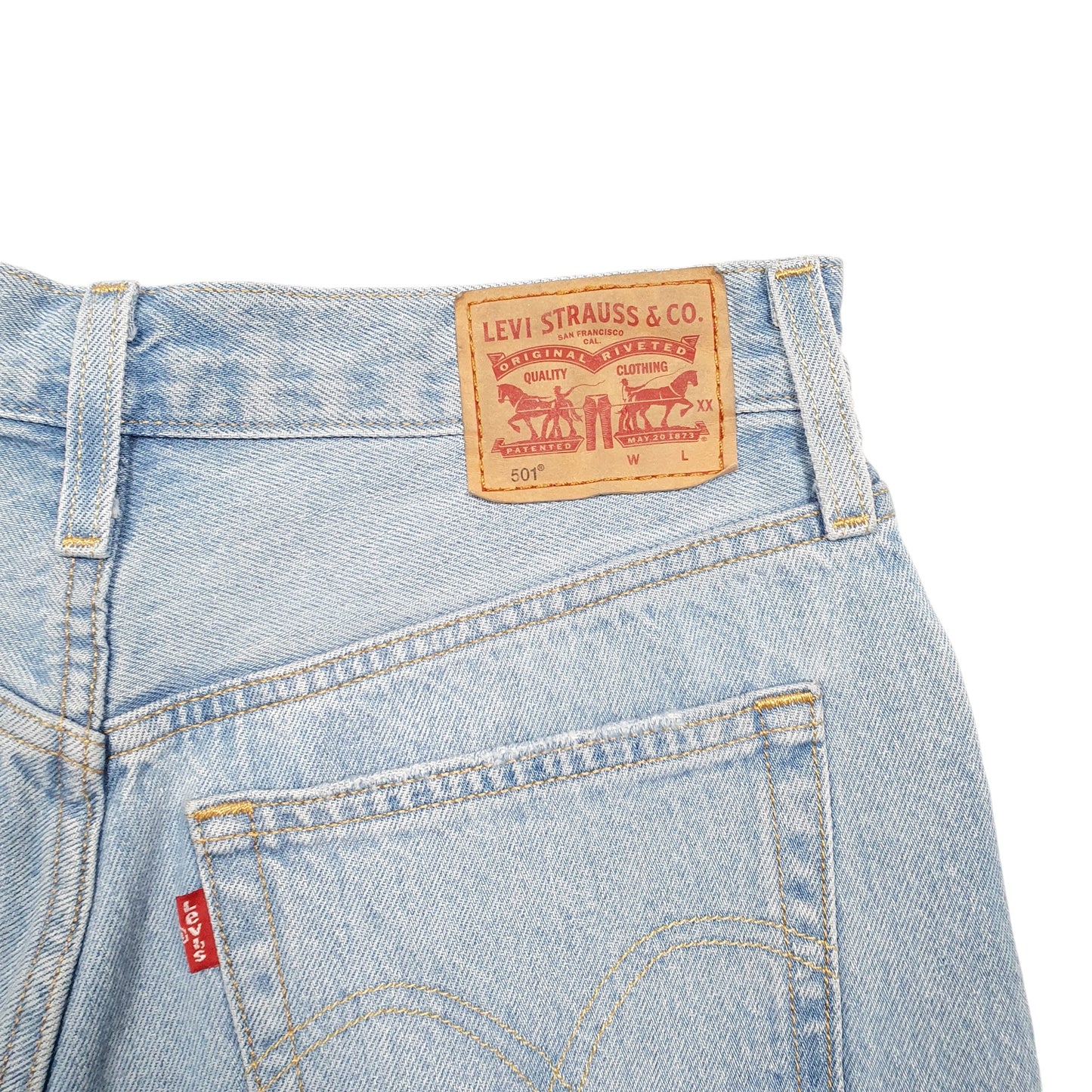 Womens Blue Levis 501 Denim Jorts Hot Pants Denim Shorts