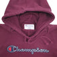 Womens Burgundy Champion Spellout Hoodie Jumper
