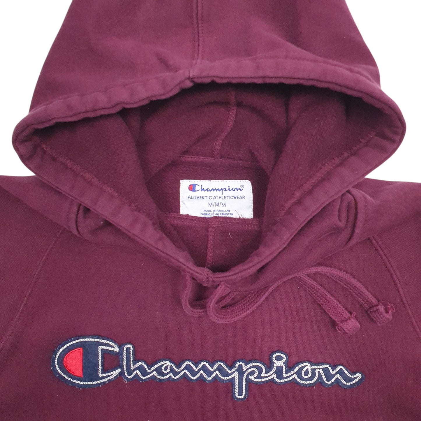 Womens Burgundy Champion Spellout Hoodie Jumper