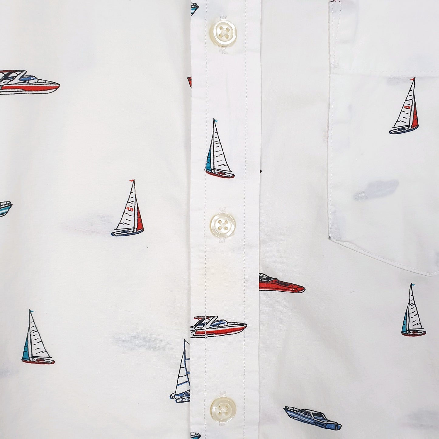 Mens White Banana Republic Boats Yachting Short Sleeve Shirt