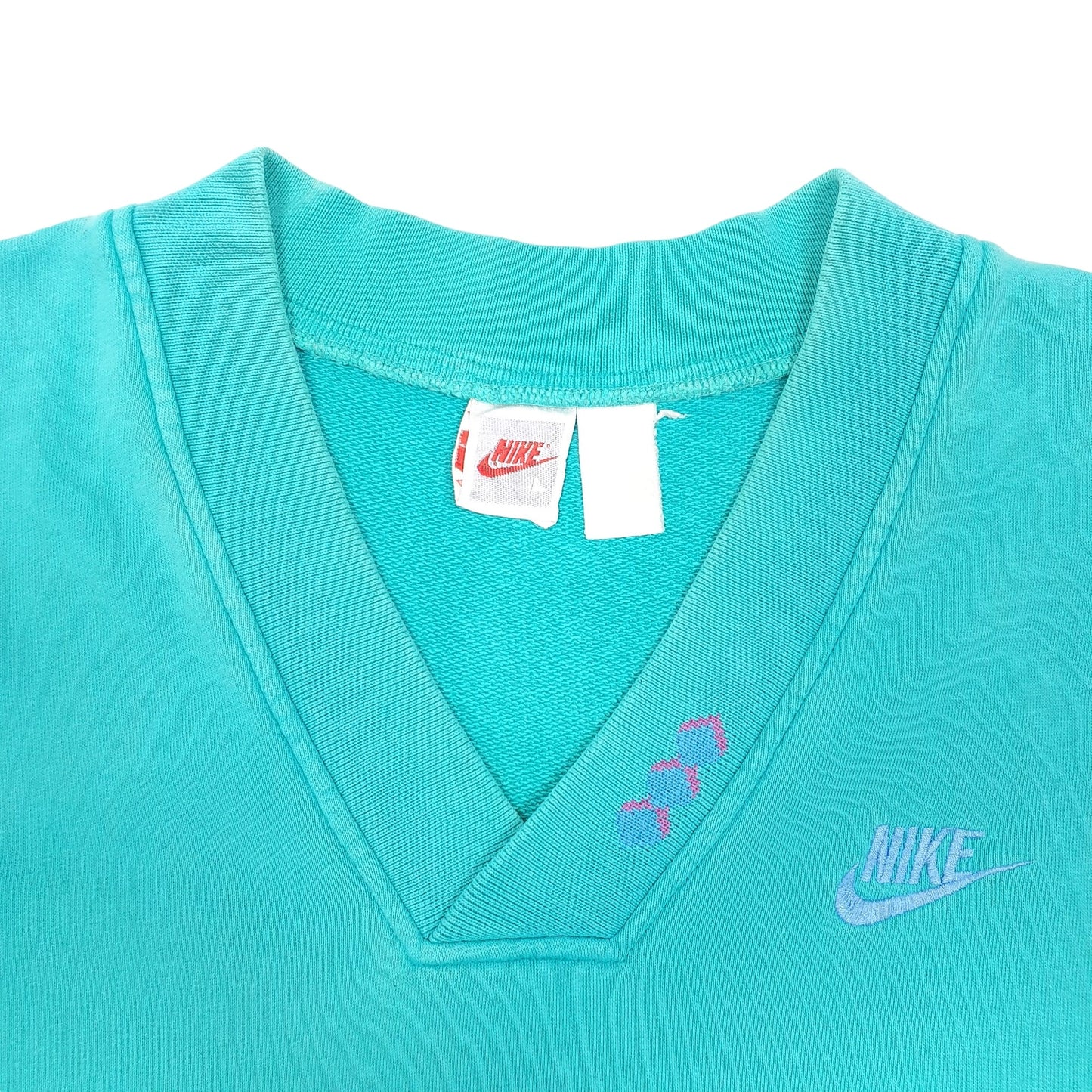 Mens Green Nike Sweater Vest Tank 80s Vintage Retro V Neck Jumper