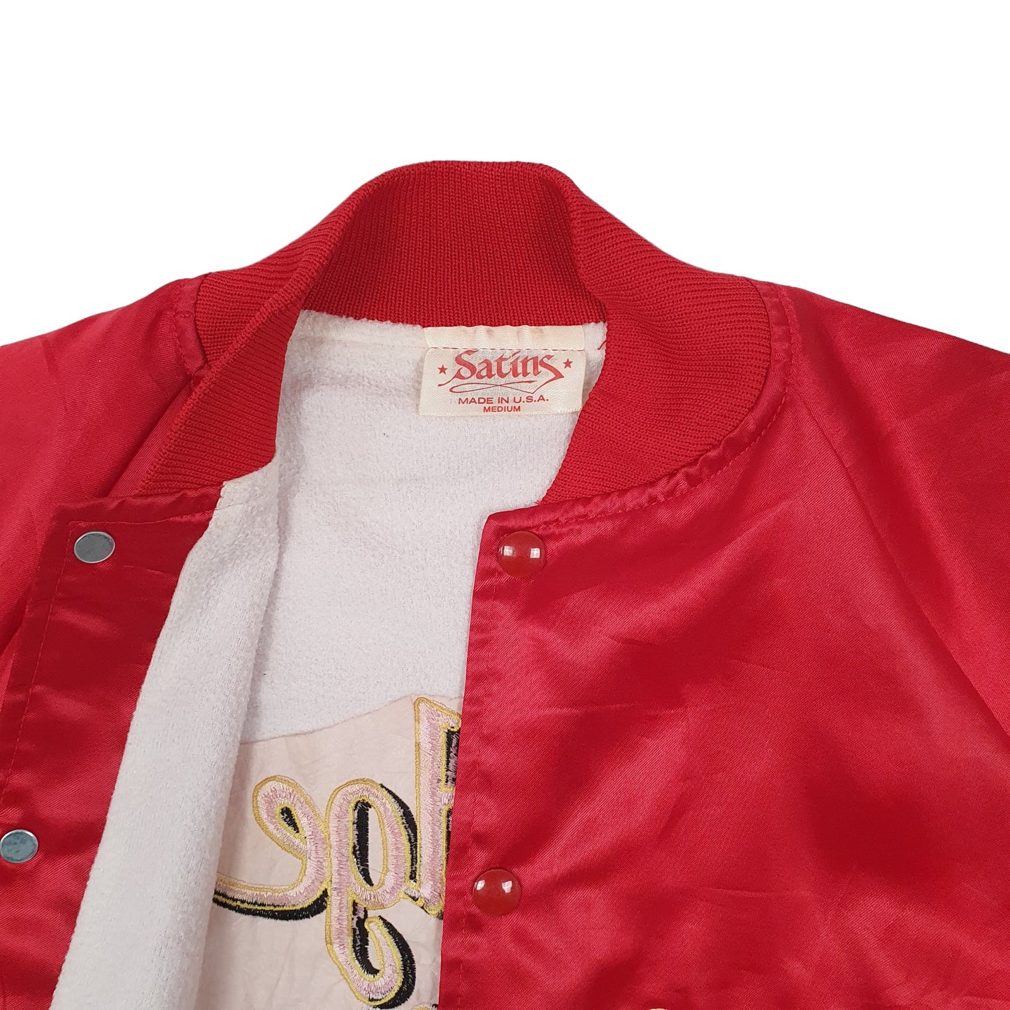 Mens Red Satins Vintage 1980s 90s Made in USA Dodge Motors  Coat