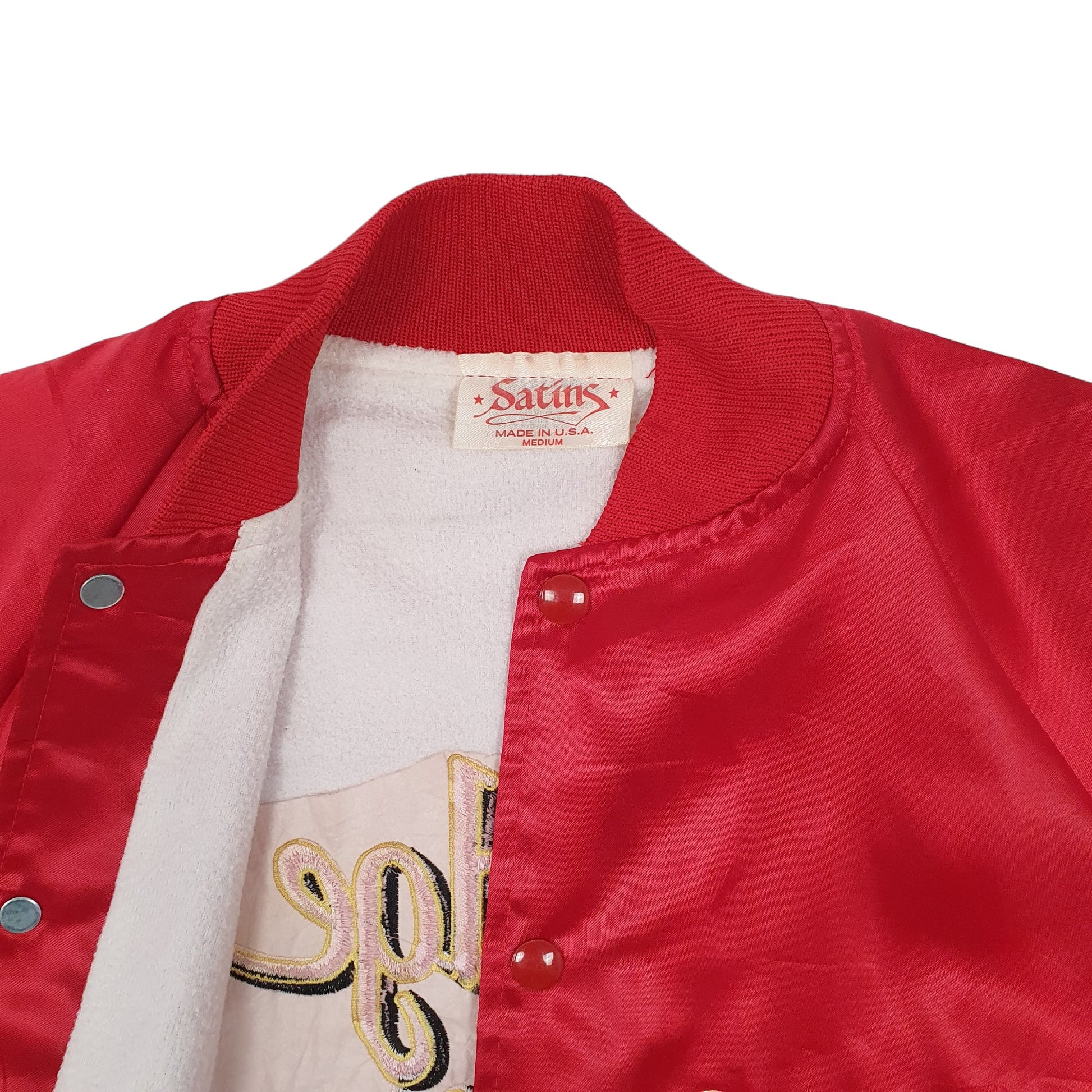 Mens Red Satins Vintage 1980s 90s Made in USA Dodge Motors  Coat