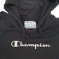 Mens Black Champion Spellout Hoodie Jumper