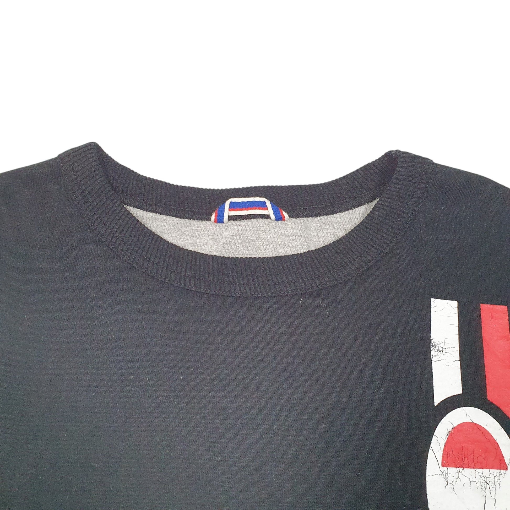 Mens Black Champion Spellout Crewneck Jumper