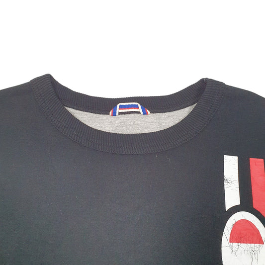 Mens Black Champion Spellout Crewneck Jumper
