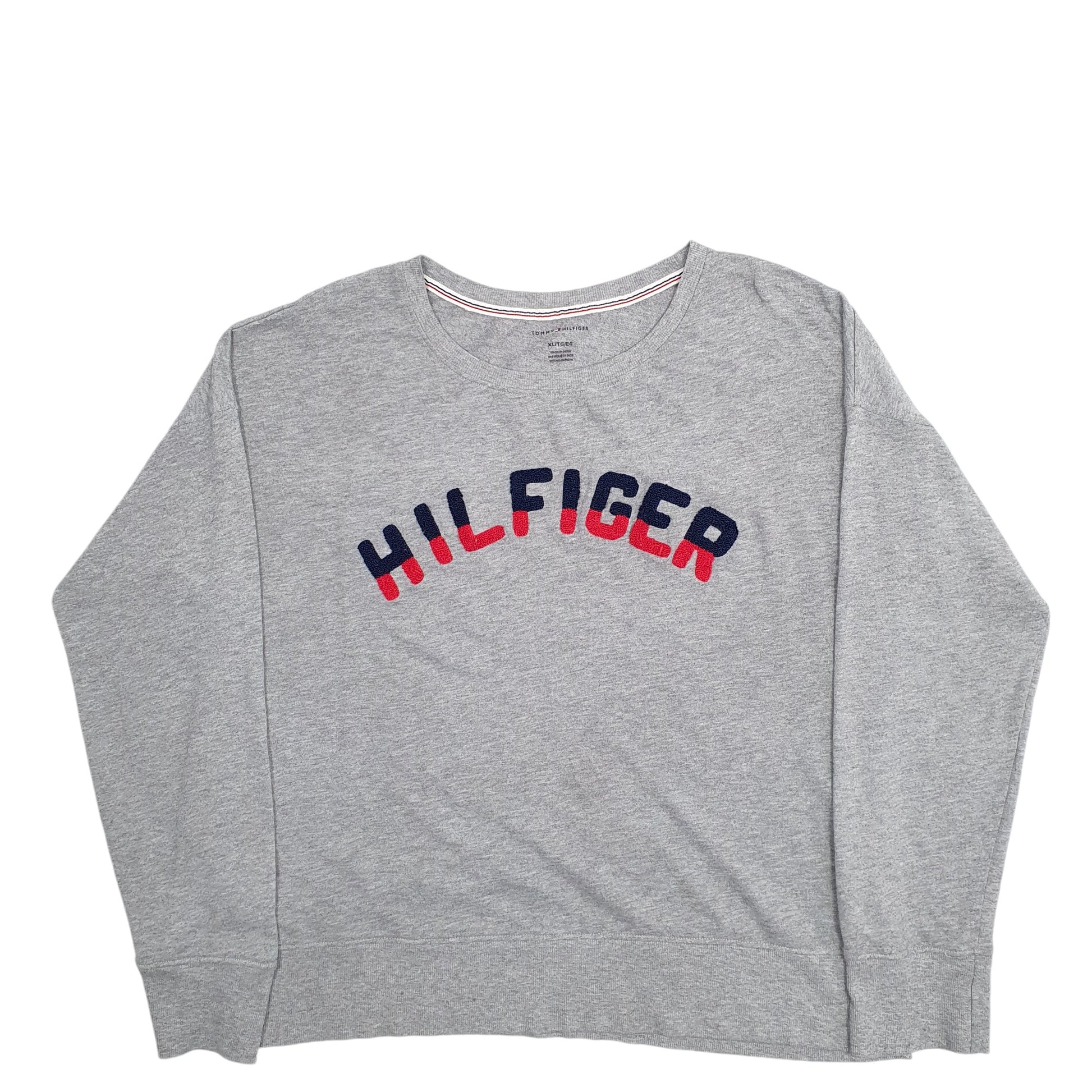 Womens Grey Tommy Hilfiger Spellout Long Sleeve T Shirt