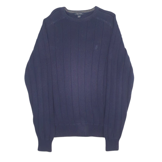 Mens Navy Nautica Knit Crewneck Jumper